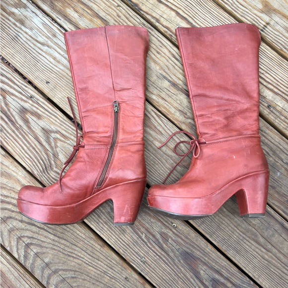 Kork-Ease Red Leather Platform Boots - Picture 2 of 9